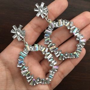 Iridescent Crystal Cluster Earrings